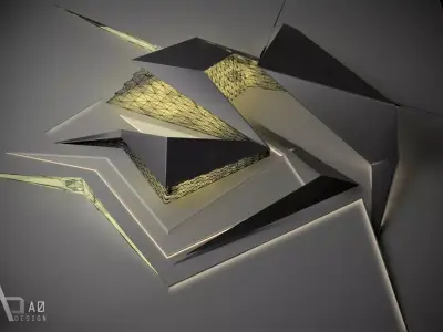 space frame  exterior archetecture 3D model