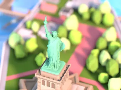 Low Poly Statue of Liberty Low-poly 3D model