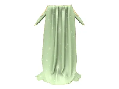 Womens Elf Gown Low-poly 3D model
