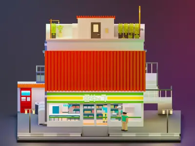 convenience store Free 3D model purchase