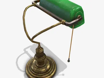 Antique table lamp Low-poly 3D model