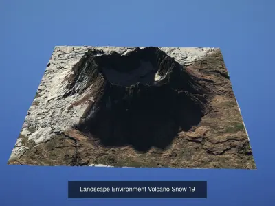 5 Landscape Environment Volcano Snow Volume 04 3D Model Pack