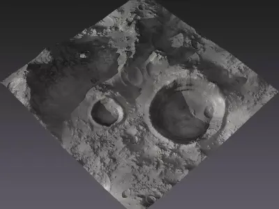 Large-Scale Moon Environment - Craters Low-poly 3D model