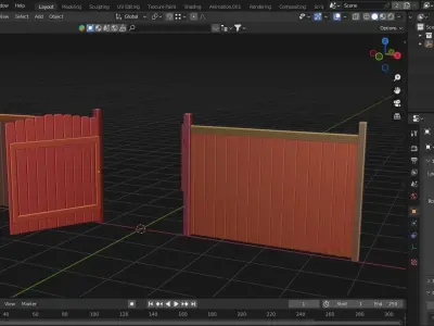 Wooden gate 3D model