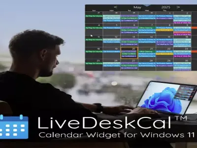 Live Desk Cal Monitor With Calendar OBJ Desktop Schedule Display 3D model