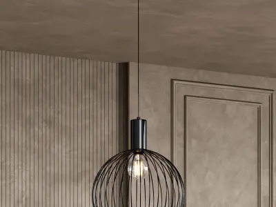 STEEL ROD GLOBE PENDANT by Lightingstyles Low-poly 3D model