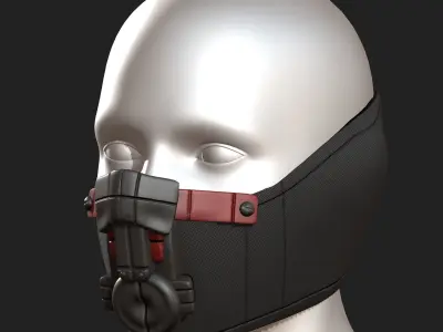 Gas mask respirator scifi futuristic protection  Low-poly 3D model