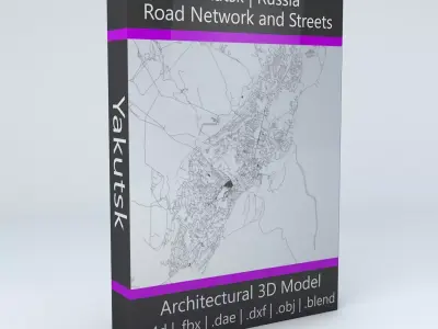 Yakutsk Road Network and Streets 3D model