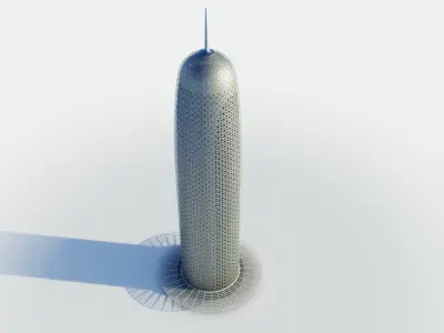 Doha tower - Qatar doha Low-poly 3D model