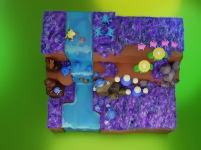 Pokemon Water Region Low-poly 3D model