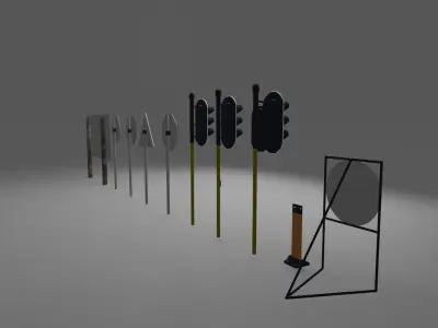 South African Road Signs pack 01 Free low-poly 3D model