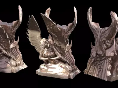 Preying holy Ocean sculpture 3D model