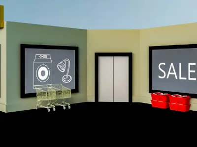 Low Poly Supermarket- Low Poly Assets Low-poly 3D model Low-poly 3D model