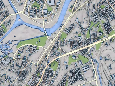 Mumbai City 3D City Map Urban Visualization Model 3D model