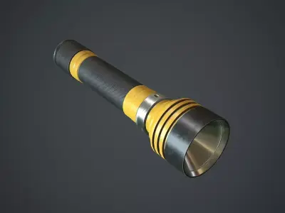 Flashlight Yellow Free low-poly 3D model