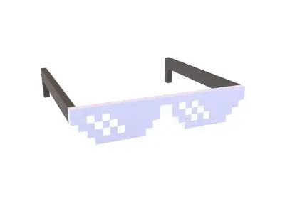 Pixel Sunglasses V1 006 Low-poly 3D model