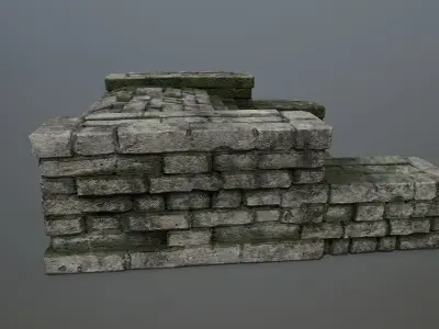 Ruin Stairs Low-poly 3D model