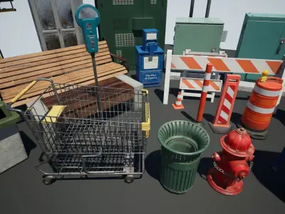 Urban City Pack UE4 Low-poly 3D model