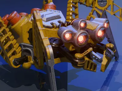 Mechanical Spider Robot  Low-poly 3D model