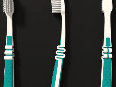 Toothbrush three toothbrushes 3D model