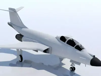 McDonnell F-101B  Voodoo Static Low Poly Paint Ready Low-poly 3D model