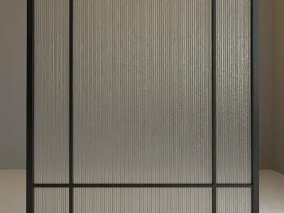 Glass partition door 67 Low-poly 3D model