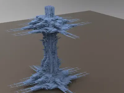 Space Station boss facility exterior 3D model