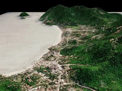 Ko Tao island 3d model terrain Low-poly 3D model