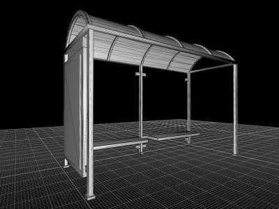 Bus Stop  Low-poly 3D model buy