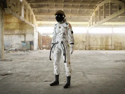 Female Space Suit 3D Model Low-poly 3D model