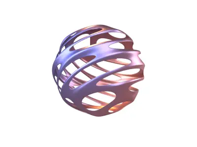 Abstract Sphere Ball v3 004 Low-poly 3D model