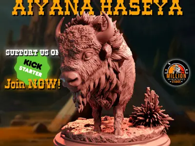 Aiyana Haseya STL Nude Hunting 75mm Tribal Warrior Model 3D print model