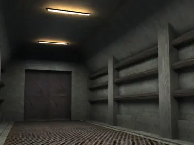 Underground tunnel environment provided in Blender 3D model