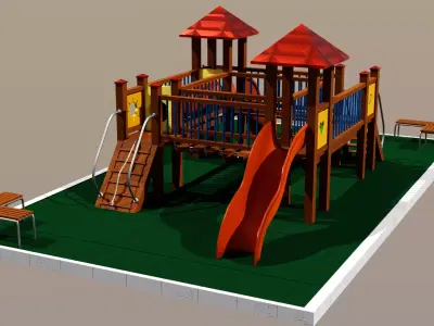 Child playground lowpoly Low-poly 3D model