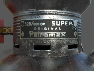 Low Poly Petromax Lantern Low-poly 3D model