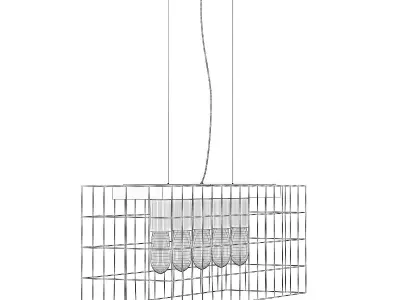 Ceiling Lamp with Wire Shade 04 3D model