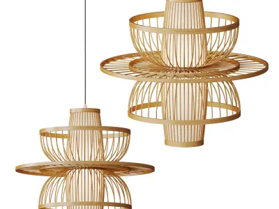 Rattan Pendant Light 3D model