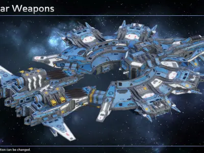 Spaceship Destroyer Olympus Low-poly 3D model