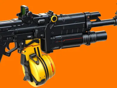 Sci-Fi Rifles Set Kitbash and Biomutant 3D model