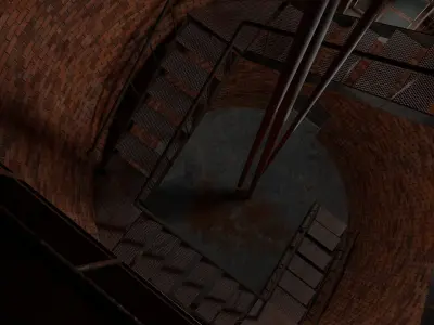 Water tower Low-poly 3D model 14