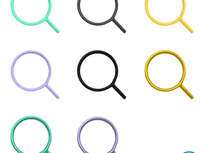 Search Symbol V1 Pack 03 Low-poly 3D model