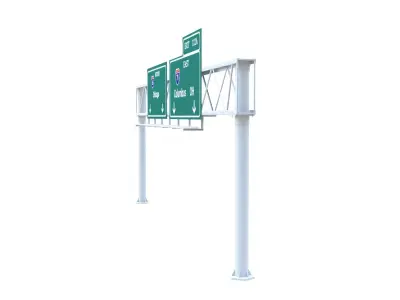 Highway Sign 01 Low-poly 3D model