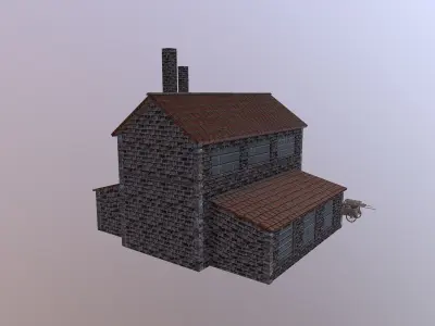 Medieval Cargo Building Low-poly 3D model