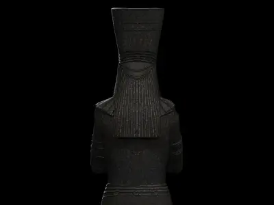 Nefertitti Standing Granite Statue Low-poly 3D model