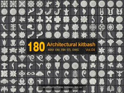 ARCHITECTURAL KITBASH - VOL 01 - 02 - 03 - 04 - 05 3D Model Pack