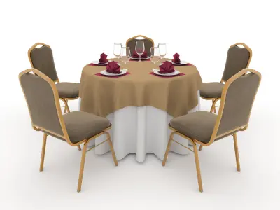 Collection Banquet Table and Chair 02 3D Model Pack