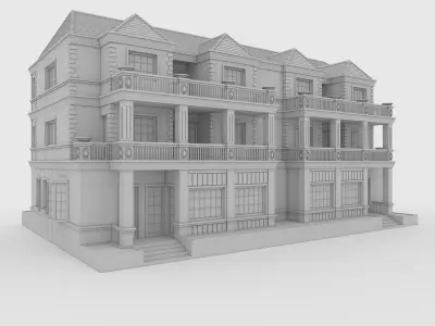 Villa 1 residential building 3D model