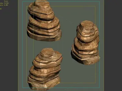 Desert - Mountain - Wind Stone 03 3D model