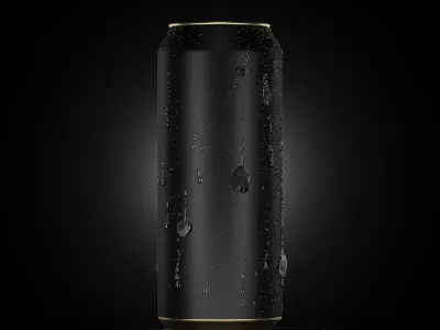 Beverage Can With Water Droplets 500ml 3D model