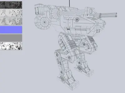 Peacekeeper Mech Low-poly 3D model